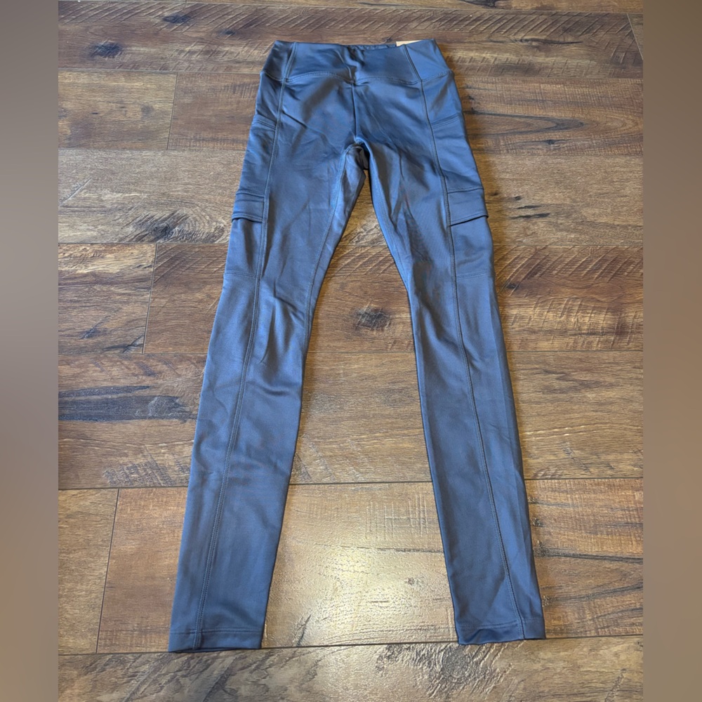 NWT VS PINK Varsity HighRise Full Length Winter Leggings Gray w/ pockets Size XS